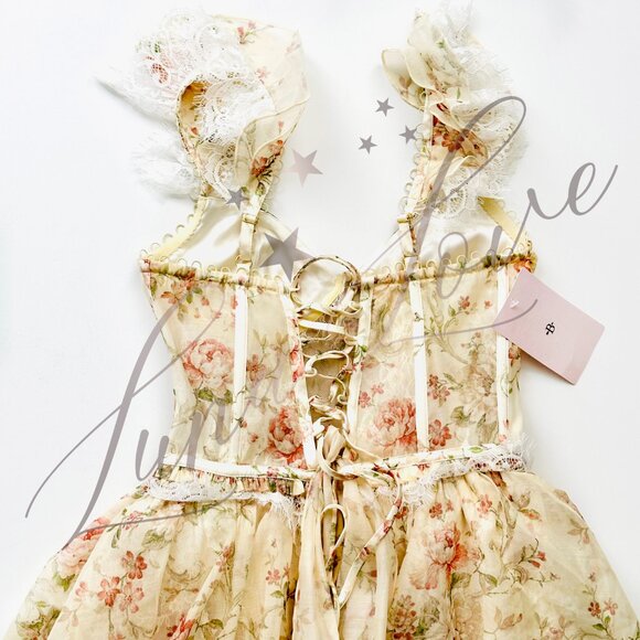 V. CHAPMAN Jolie Corset Ruffle Lace Maxi Gown (size 2) NWT - Picture 12 of 16